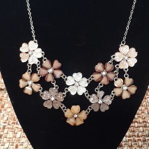 New LUX Flower Necklace New With Tags